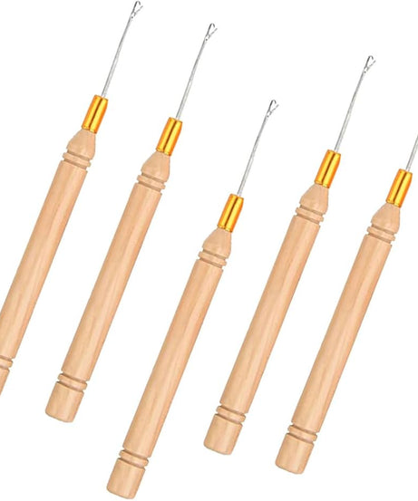 Wooden Handle Hair Braiding Hook Crochet Needle (1pc)