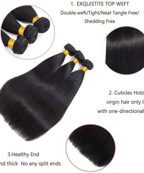 Set Natural Human Hair Clip in Extensions