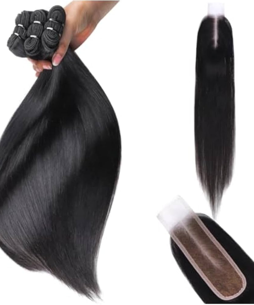 Set Natural Human Hair Clip in Extensions