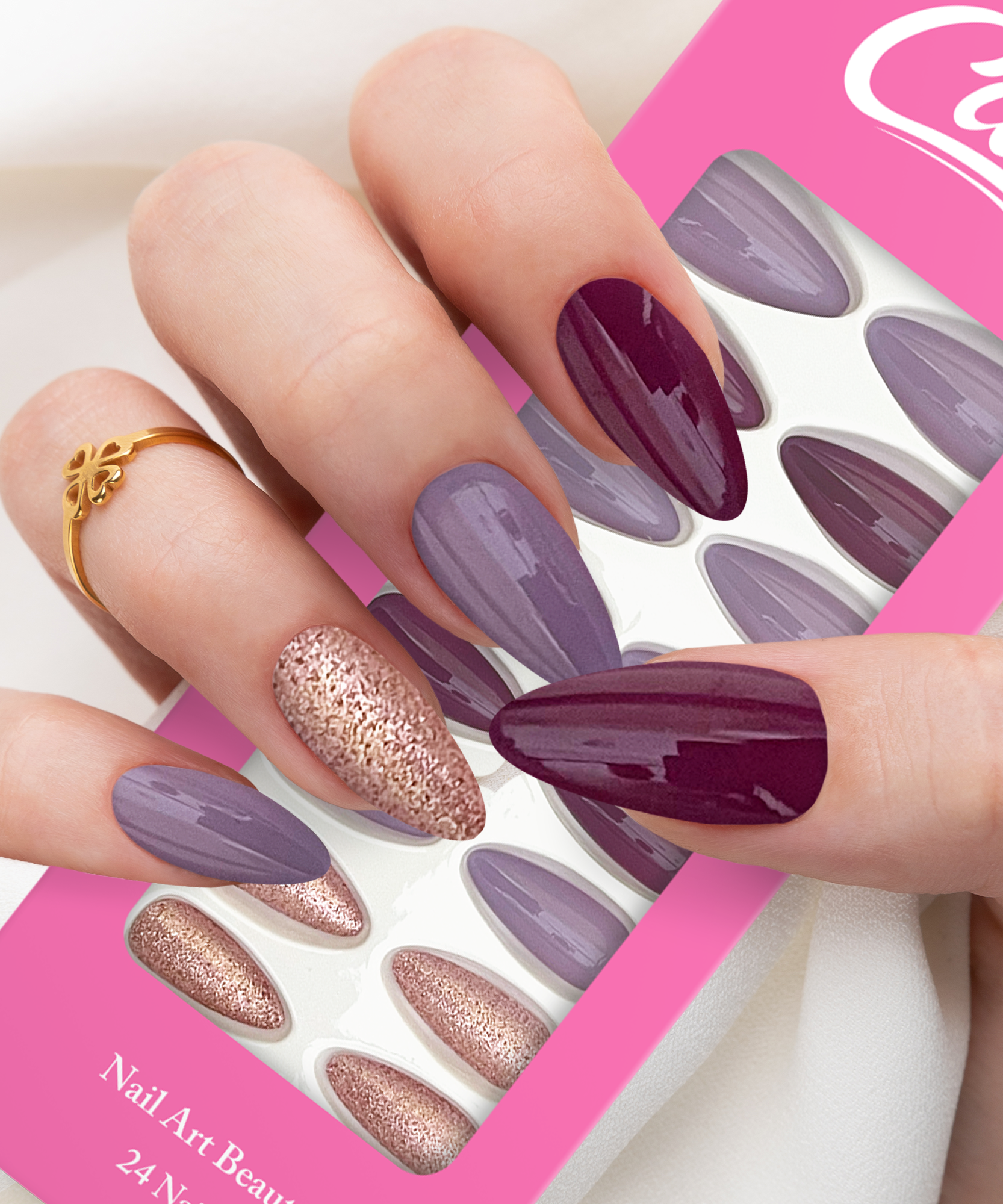 Cuty Nails Set: Flawless Acrylic Nails with Jelly Tape Adhesion