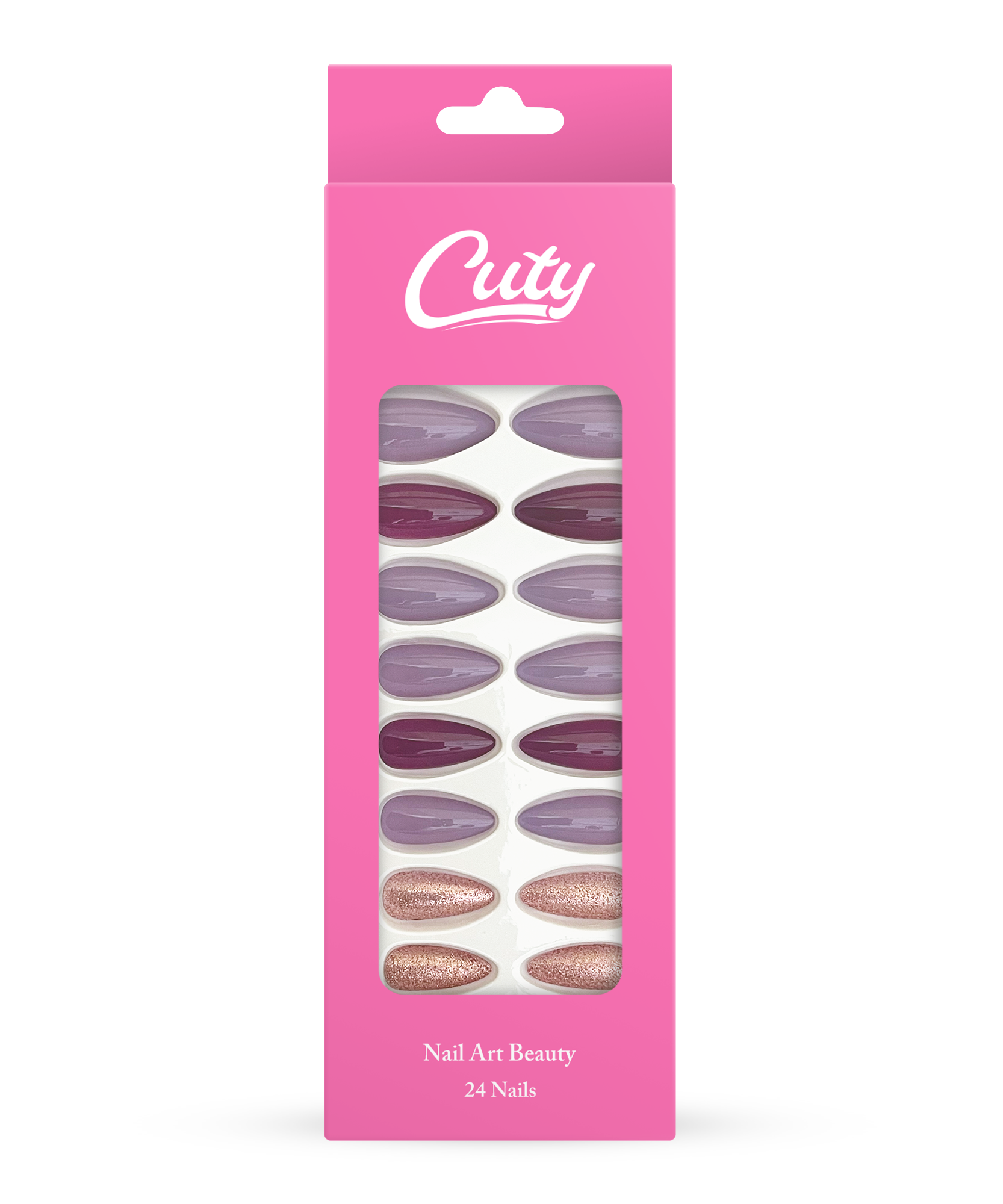 Cuty Nails Set: Flawless Acrylic Nails with Jelly Tape Adhesion