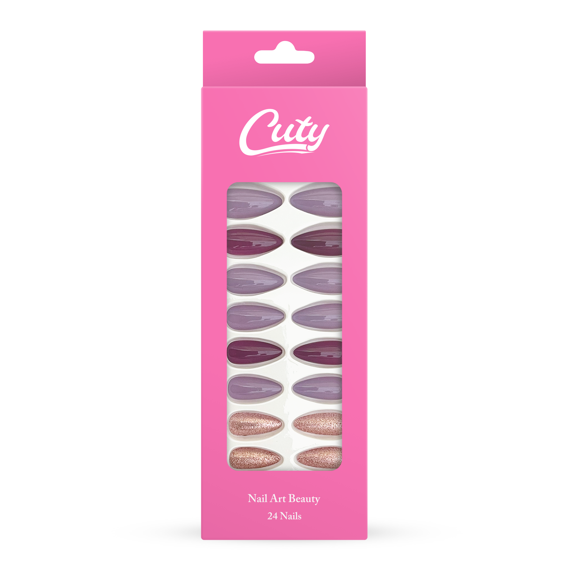 Cuty Nails Set: Flawless Acrylic Nails with Jelly Tape Adhesion