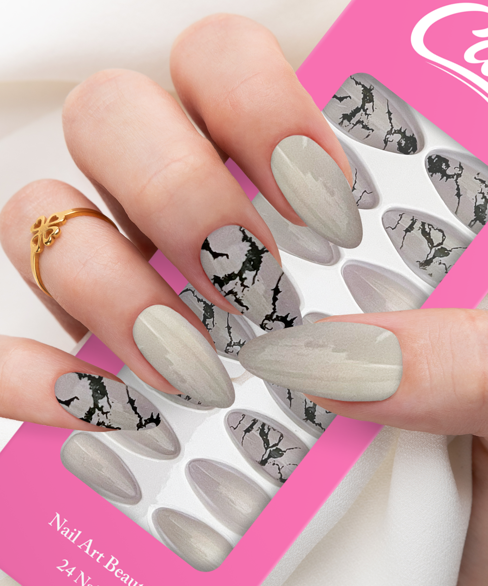 Cuty Nails Set: Flawless Acrylic Nails with Jelly Tape Adhesion