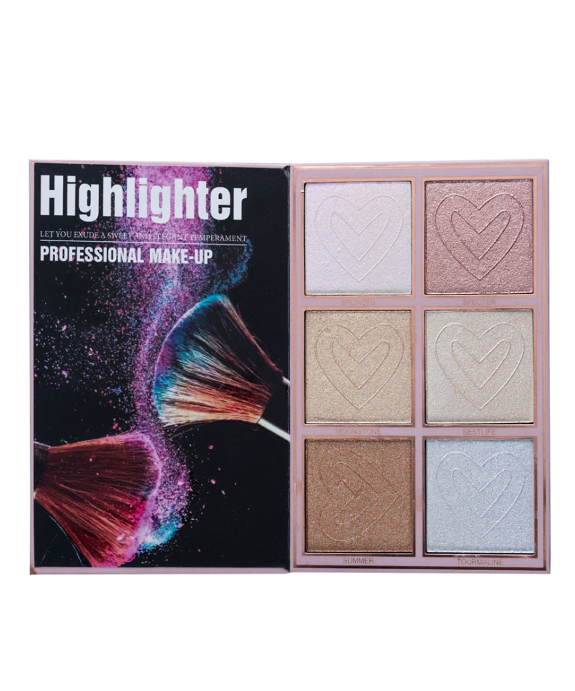 كتيب مكياج كريستين 5 في 1-ظلال العيون و Highlighter & Blusher & Lipstick & Coft