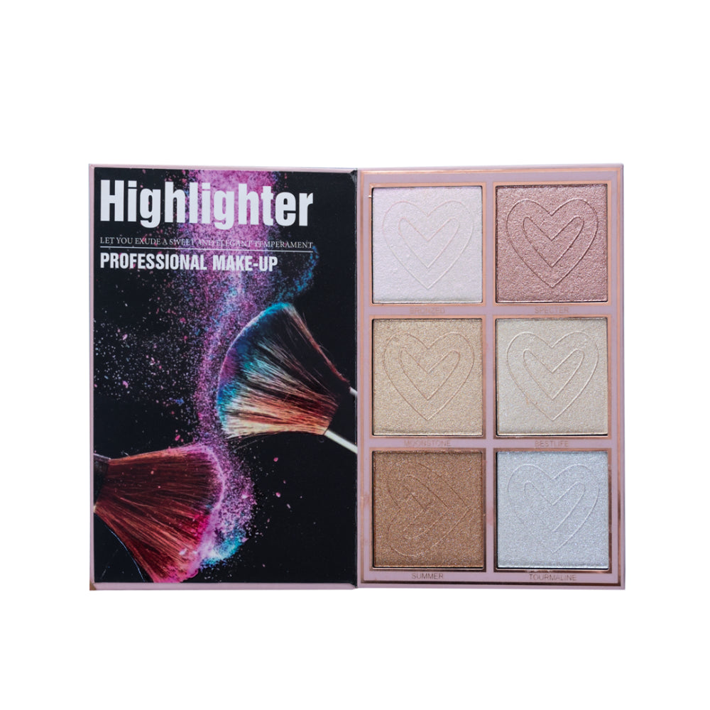 كتيب مكياج كريستين 5 في 1-ظلال العيون و Highlighter & Blusher & Lipstick & Coft