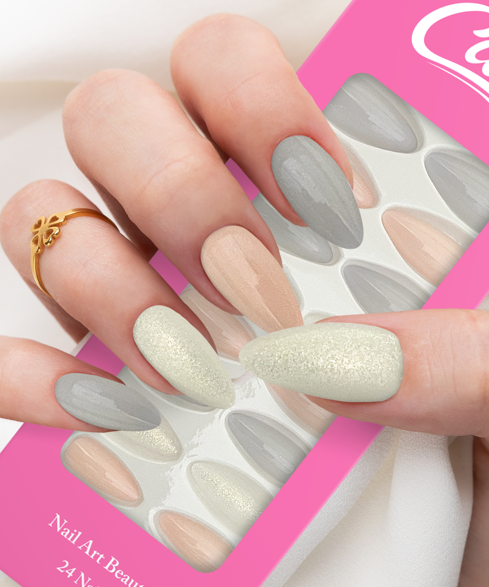 Cuty Nails Set: Flawless Acrylic Nails with Jelly Tape Adhesion