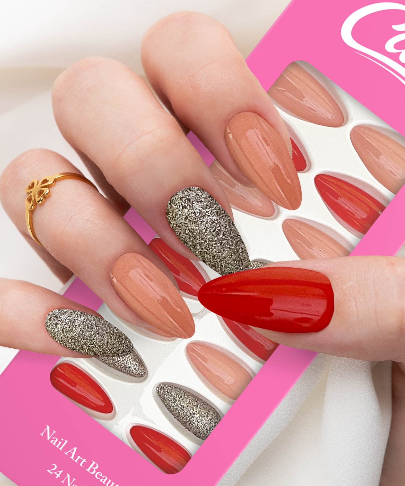 Cuty Nails Set: Flawless Acrylic Nails with Jelly Tape Adhesion