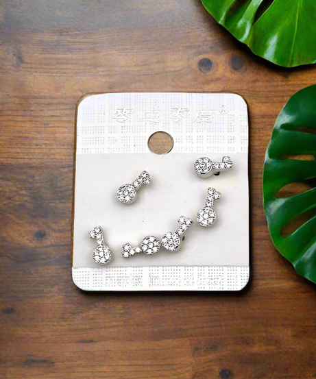 Set Of Little Keys Shiny Earrings