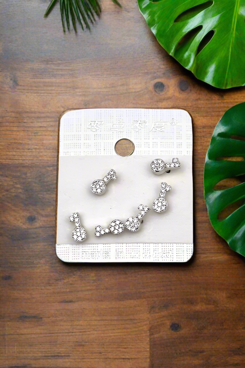 Set Of Little Keys Shiny Earrings