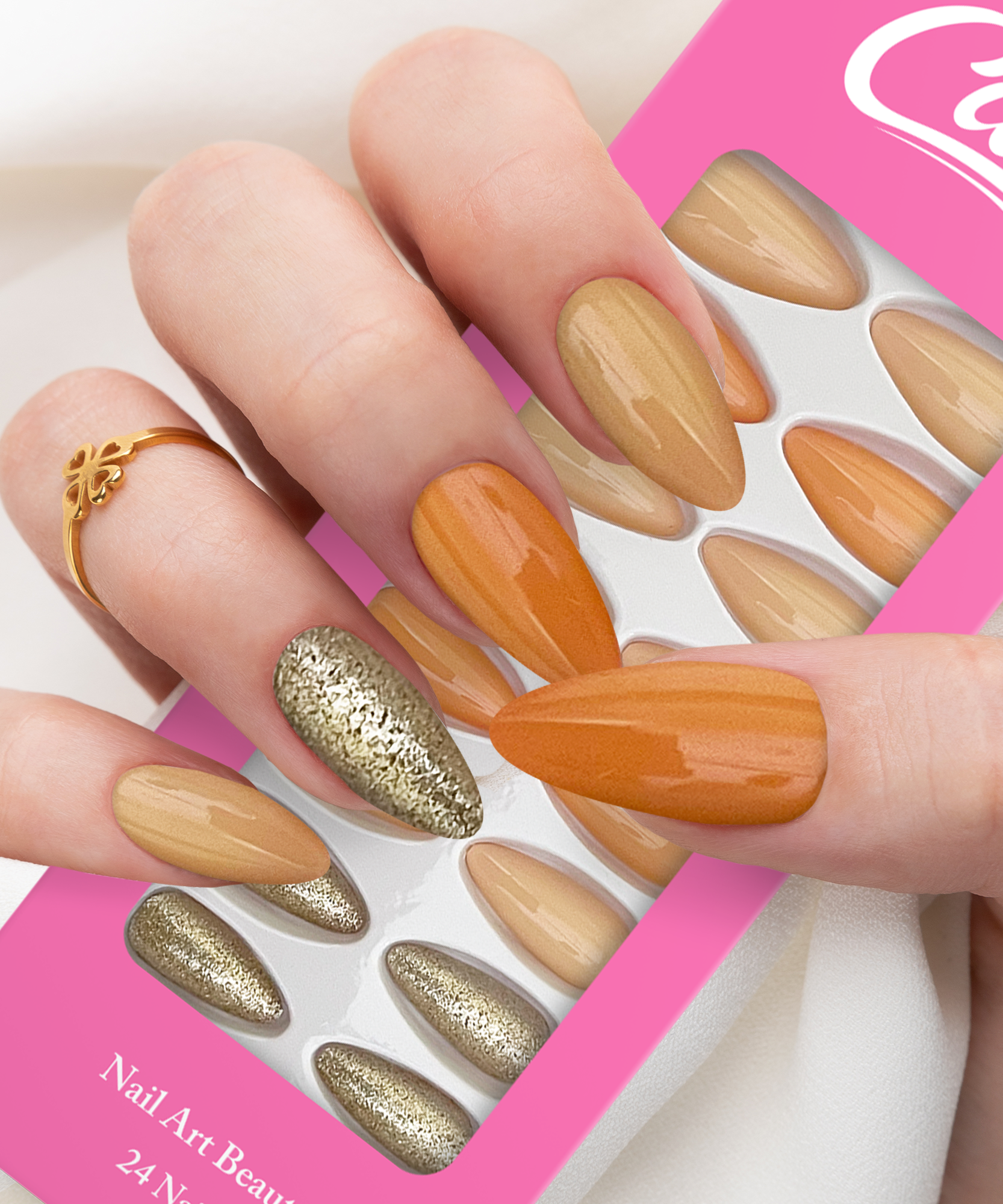 Cuty Nails Set: Flawless Acrylic Nails with Jelly Tape Adhesion