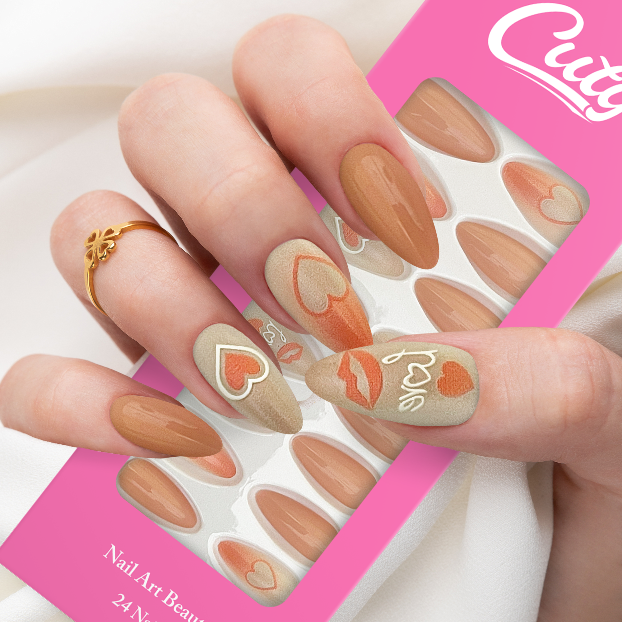 Cuty Nails Set: Flawless Acrylic Nails with Jelly Tape Adhesion