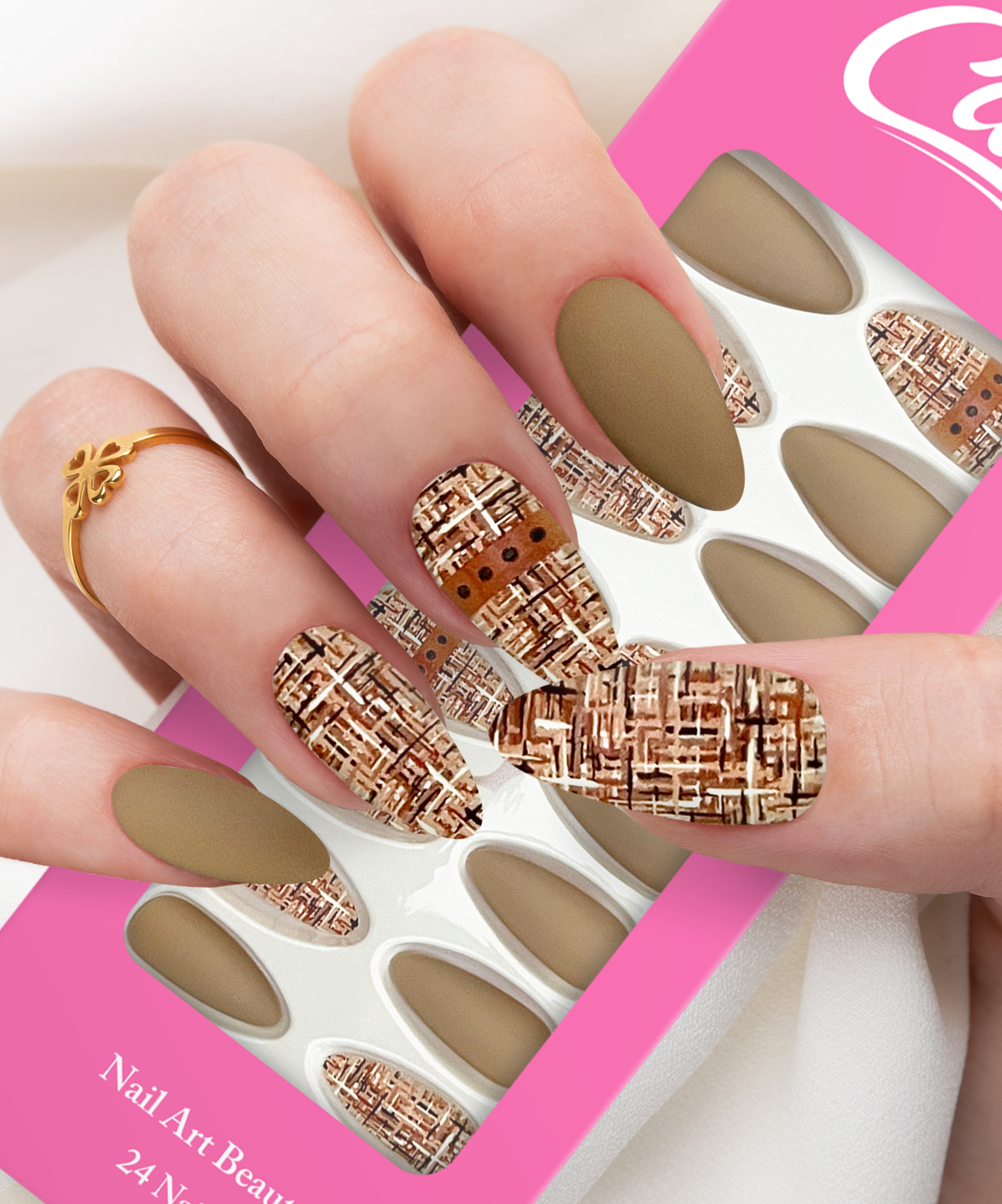 Cuty Nails Set: Flawless Acrylic Nails with Jelly Tape Adhesion