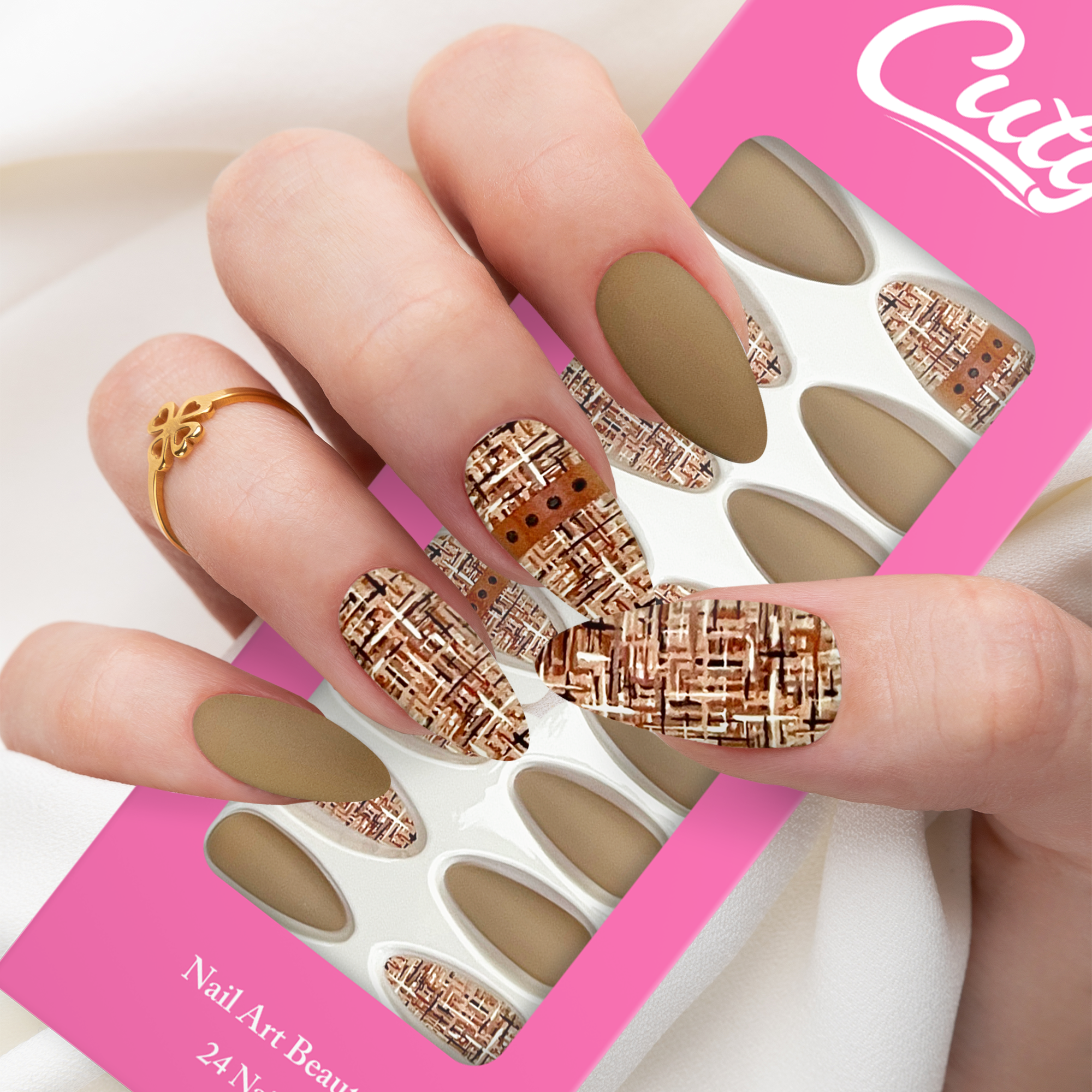 Cuty Nails Set: Flawless Acrylic Nails with Jelly Tape Adhesion