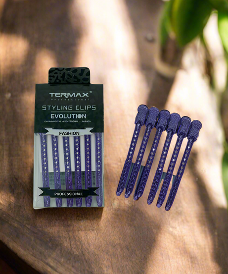 Termax Professional Hair Clips - Purple ( 12 pieces ) Termax Professional Hair Clips - Purple ( 12 pieces )