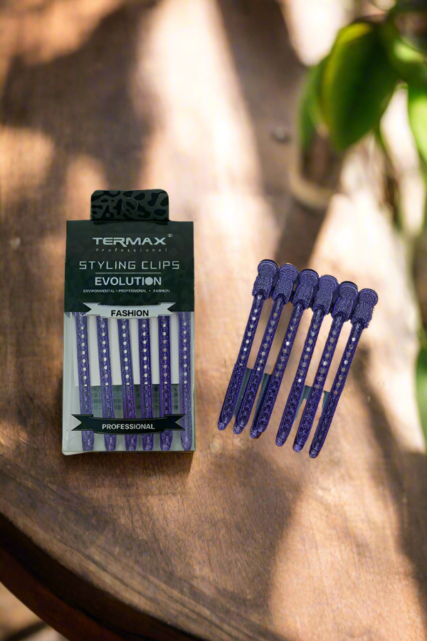 Termax Professional Hair Clips - Purple ( 12 pieces )