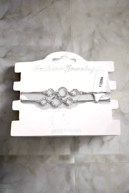 Two Bracelets Silver Circles