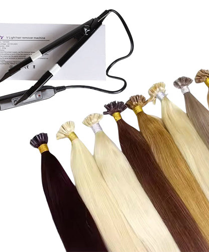 Set Natural Human Hair Extensions U Glue Tip Set Natural Human Hair Extensions U Glue Tip