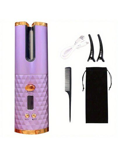 Cordless Automatic Rotating Hair Curler USB Rechargeable