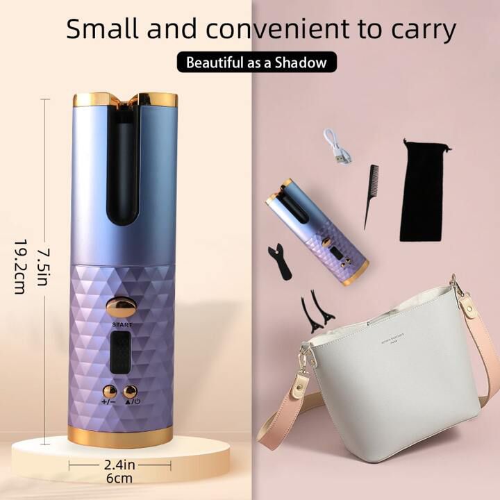 Cordless Automatic Rotating Hair Curler USB Rechargeable