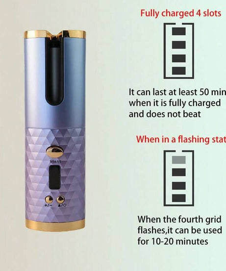 Cordless Automatic Rotating Hair Curler USB Rechargeable