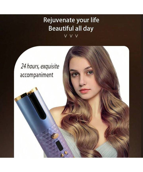 Cordless Automatic Rotating Hair Curler USB Rechargeable