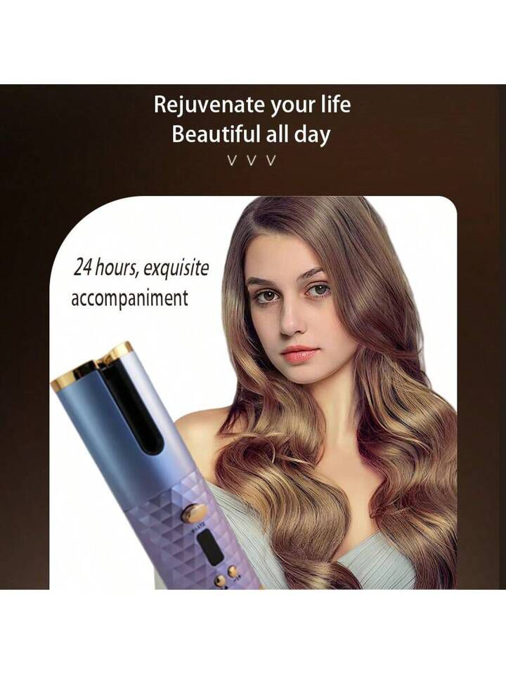Cordless Automatic Rotating Hair Curler USB Rechargeable