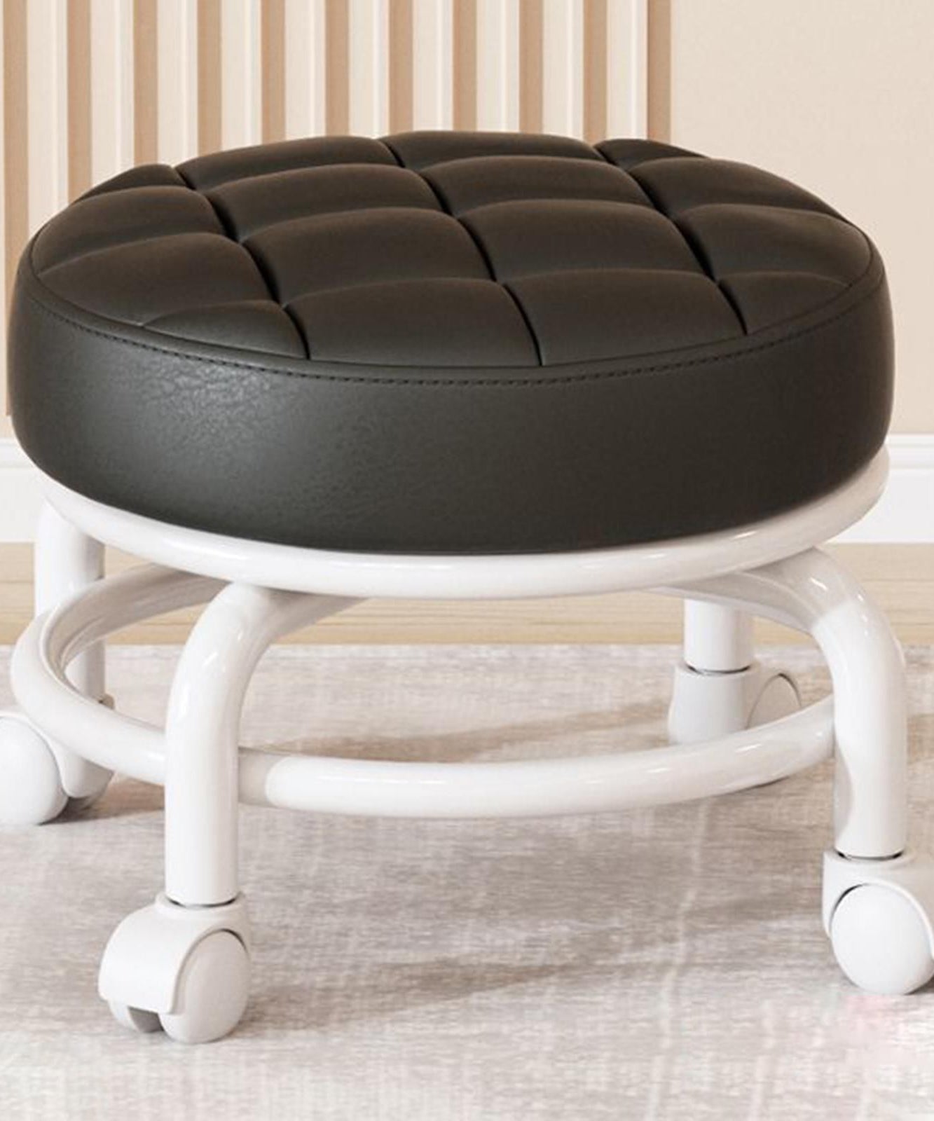 Low Comfortable Rolling Pedicure Stool