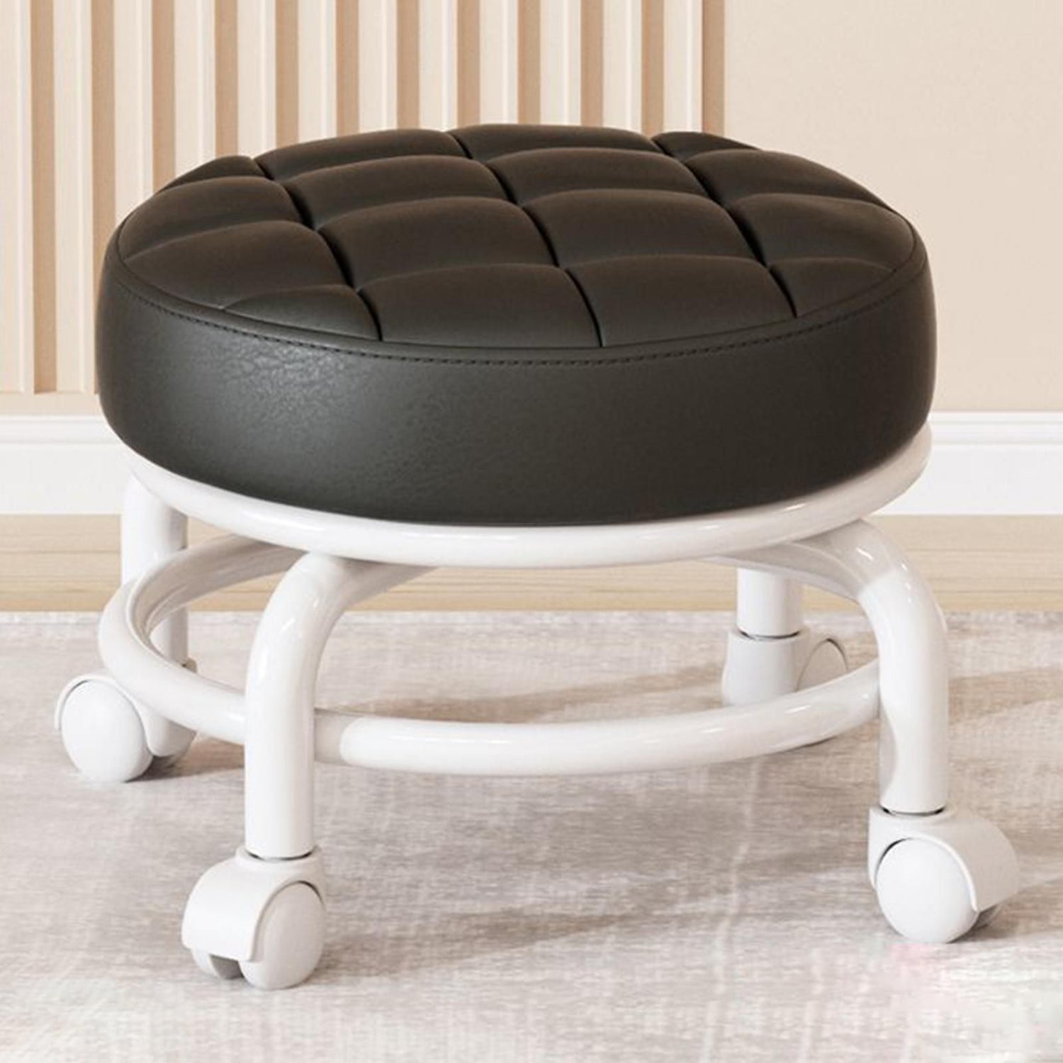 Low Comfortable Rolling Pedicure Stool