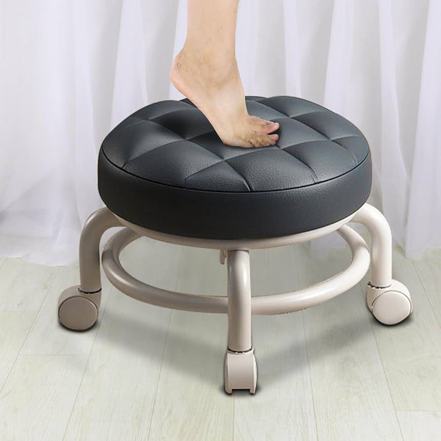 Low Comfortable Rolling Pedicure Stool