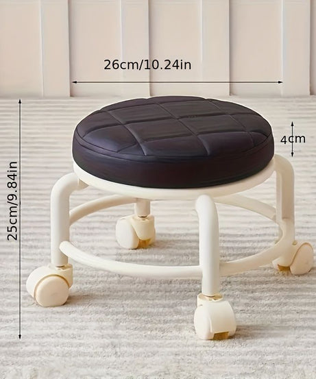 Low Comfortable Rolling Pedicure Stool