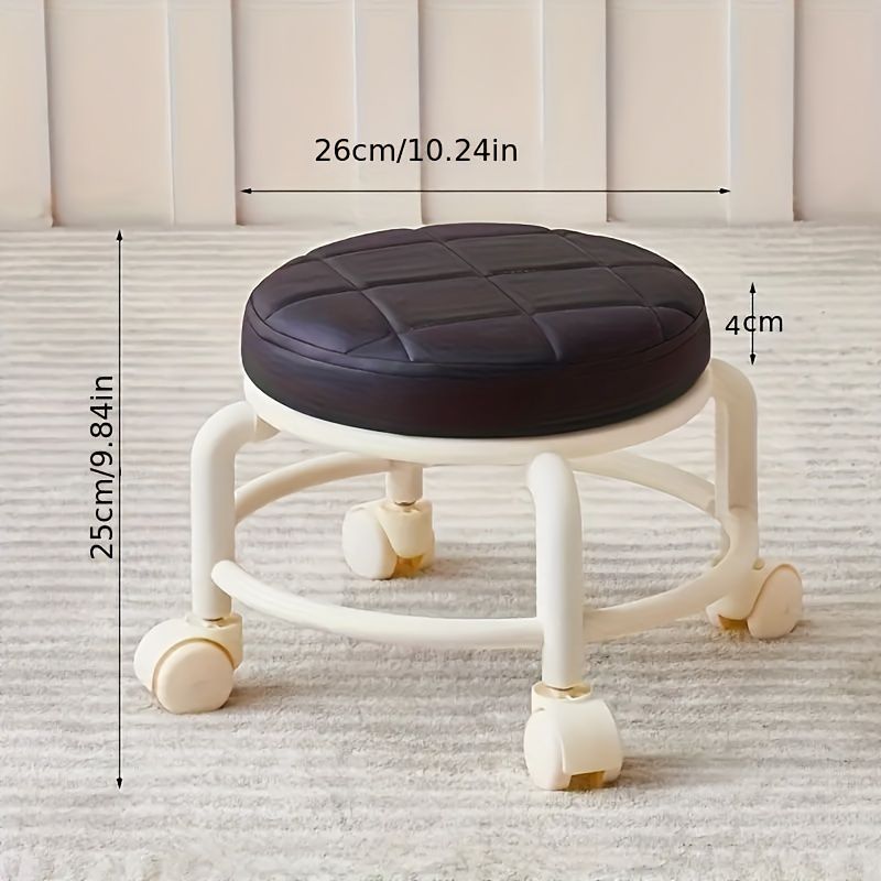 Low Comfortable Rolling Pedicure Stool