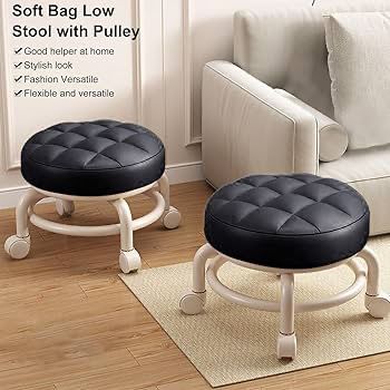 Low Comfortable Rolling Pedicure Stool