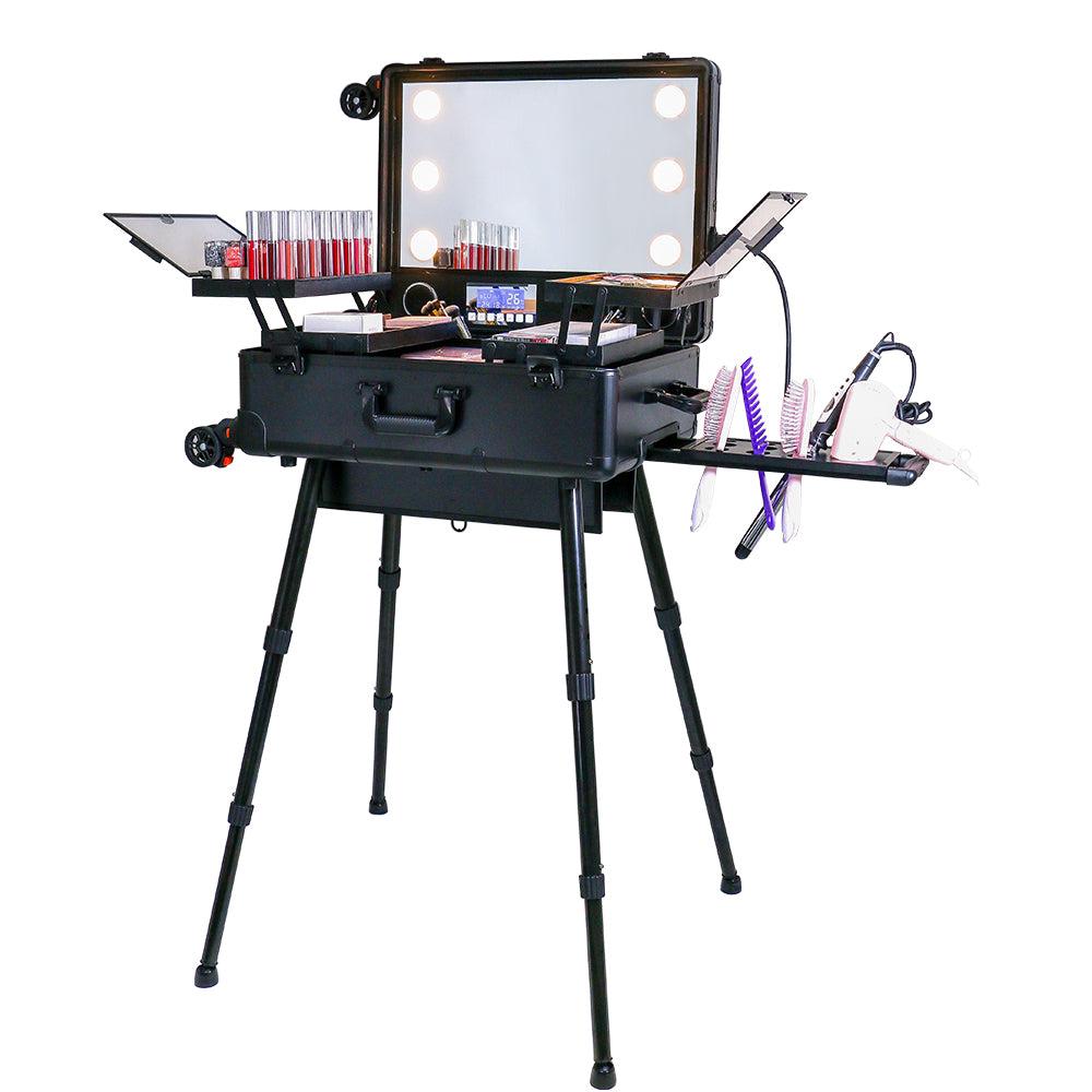 Trolley Makeup Case with LED Light Mirror