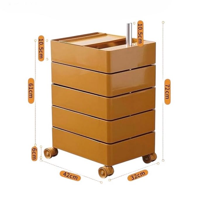 Trolley Rolling Yellow 5 Tier