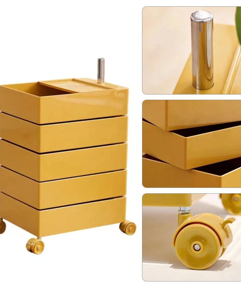 Trolley Rolling Yellow 5 Tier Trolley Rolling Yellow 5 Tier