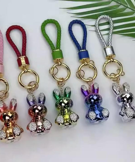 Crystal Teddy Bear Wristlet Key Chains