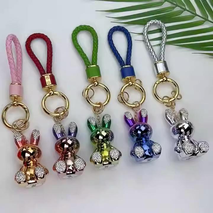 Crystal Teddy Bear Wristlet Key Chains