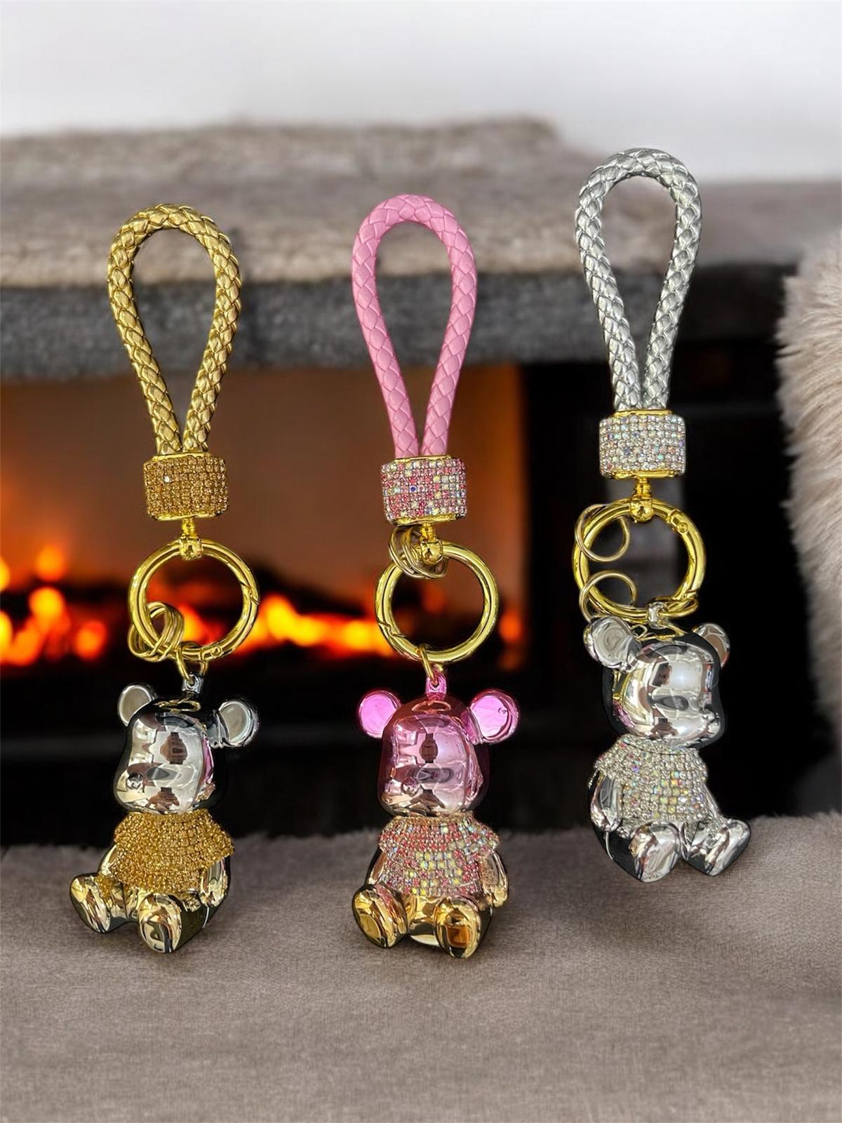Bear Keychains Sparkly Diamond Bling