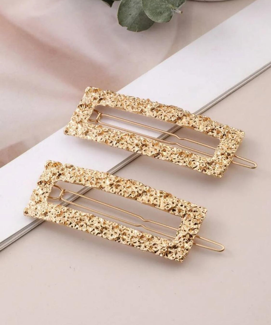 Clip Hair Accessories Metal Concave-Convex Square (1pc)