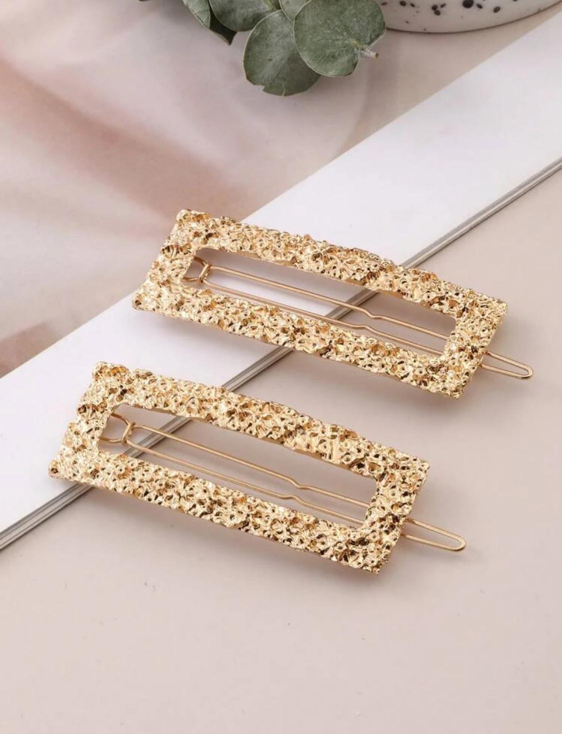 Clip Hair Accessories Metal Concave-Convex Square (1pc)