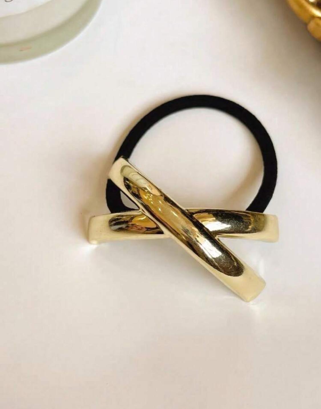 Gold Metal Hair Tie Accessory Scx (1 piece)