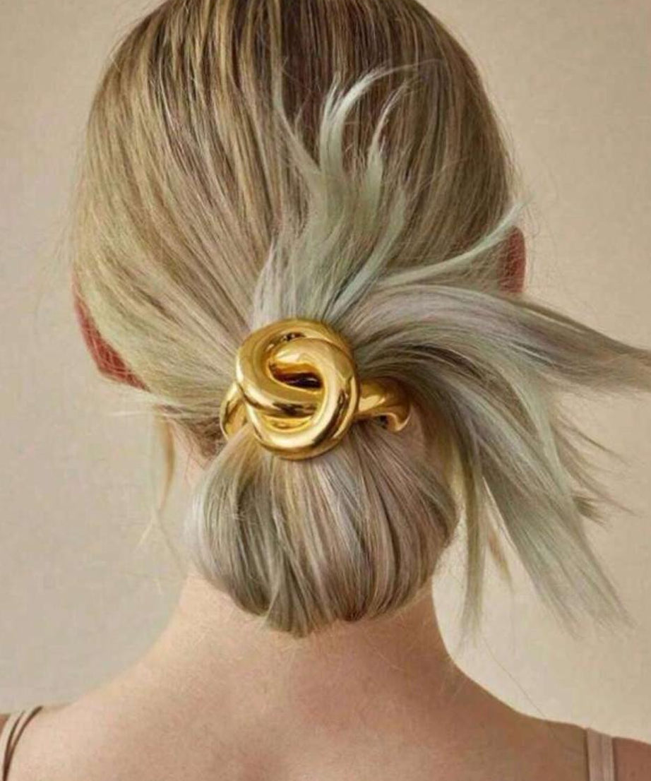 Gold Metal Hair Tie Accessory Scox (1 piece)