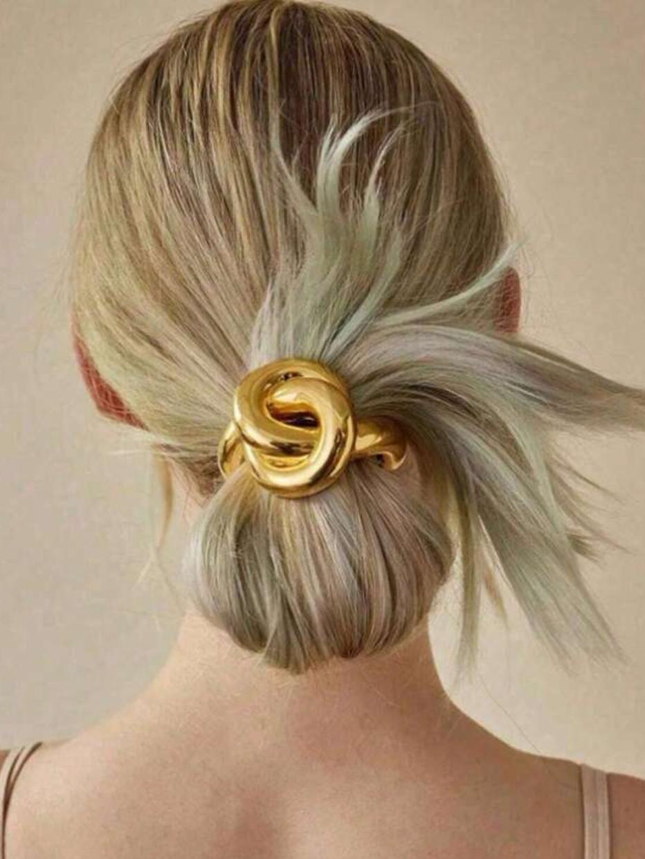 Gold Metal Hair Tie Accessory Scox (1 piece)