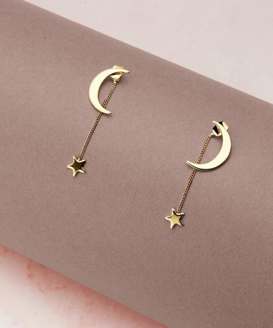 Back Earrings Star & Moon (1 pair ) Back Earrings Star & Moon (1 pair )