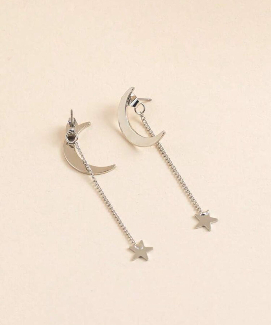 Back Earrings Star & Moon (1 pair )