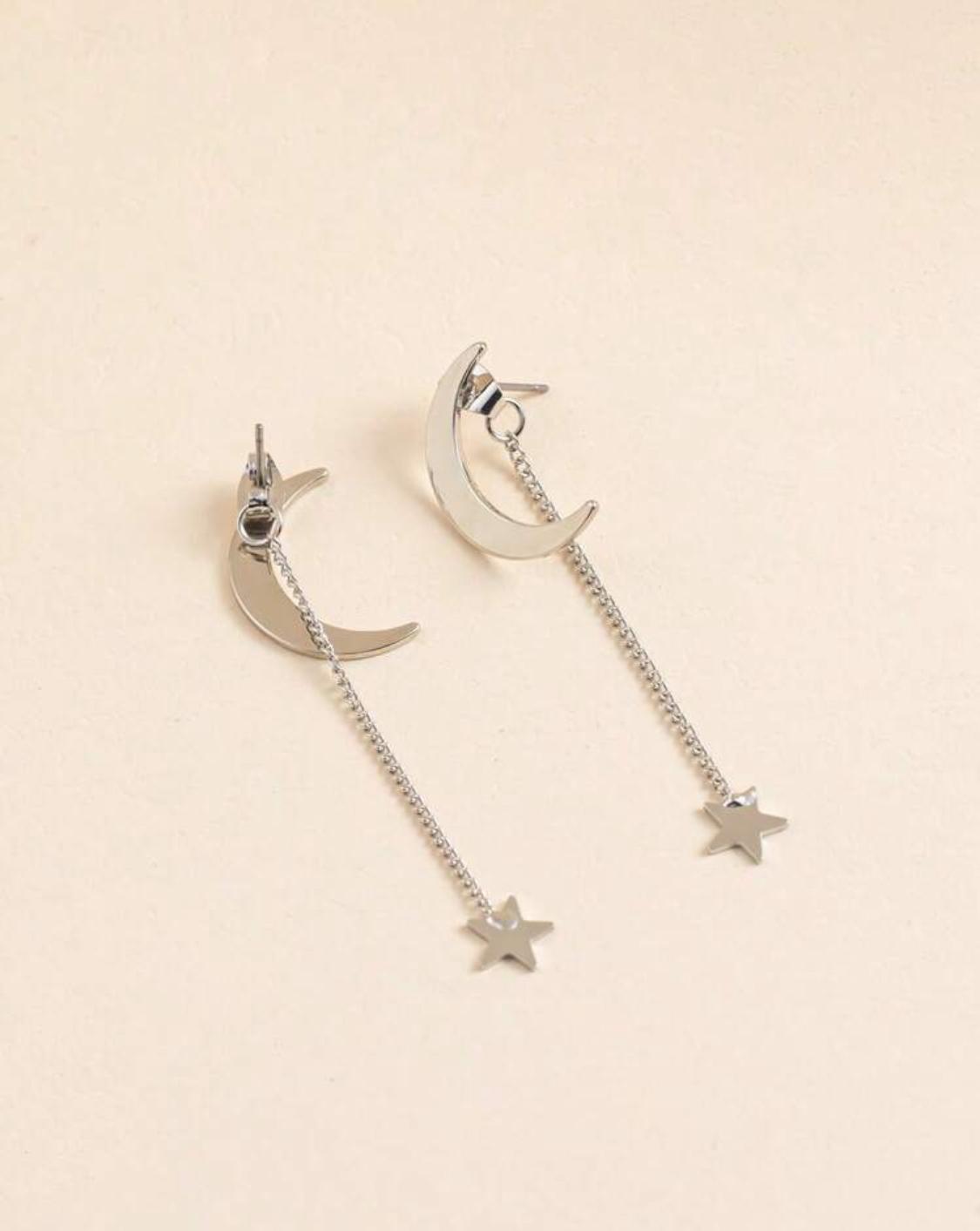 Back Earrings Star & Moon (1 pair )