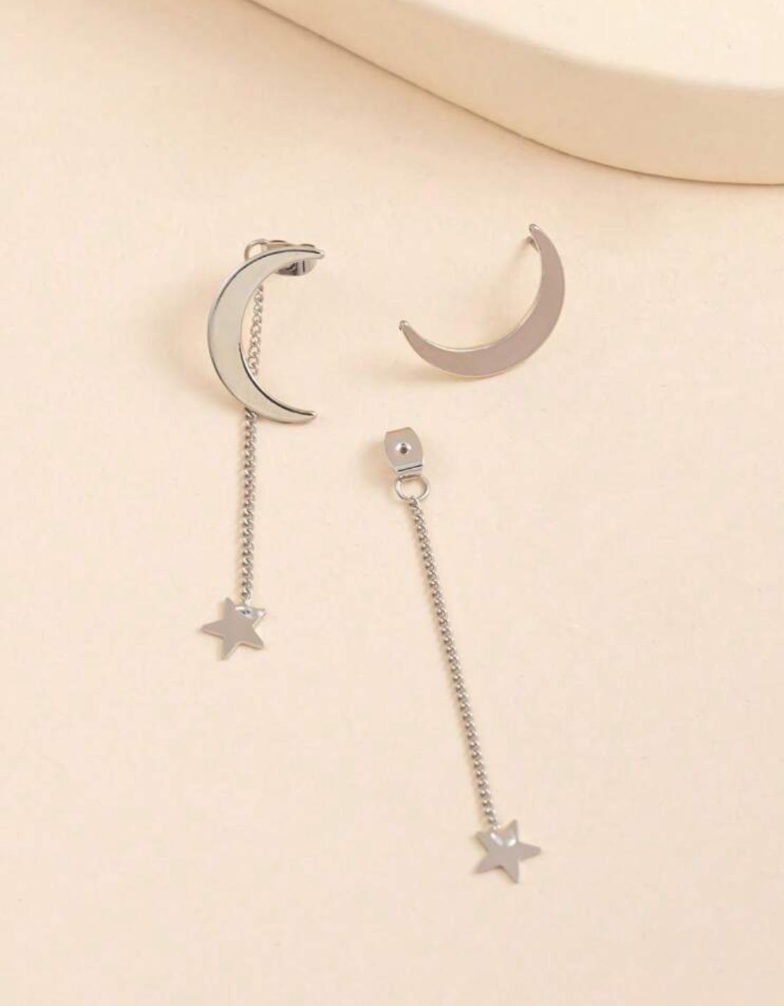 Back Earrings Star & Moon (1 pair )