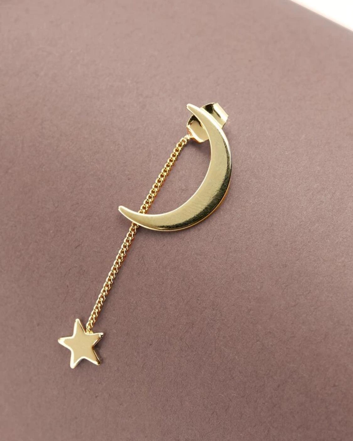 Back Earrings Star & Moon (1 pair )