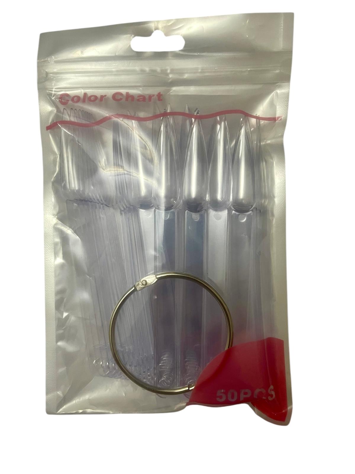 Set Transparent Practice Nail Swatch Sticks (50 pieces)