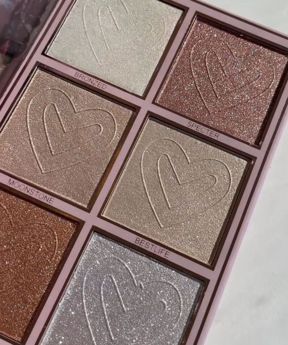 كتيب مكياج كريستين 5 في 1-ظلال العيون و Highlighter & Blusher & Lipstick & Coft